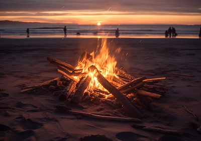 Labor Day Beach Bonfire